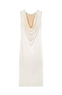Robe longue col bénitier Reanne - Nacre