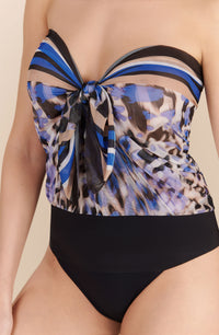Saji short wrap skirt in tulle - Amazonia
