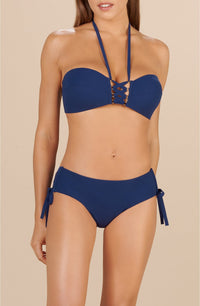 Sama lace-up shorty bikini bottoms - Nuit