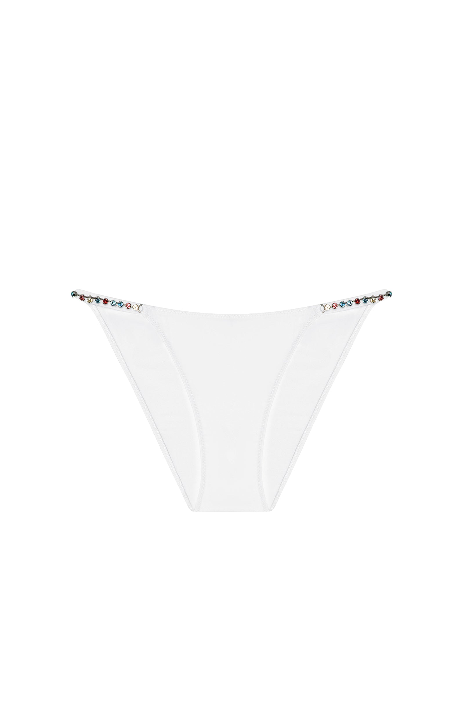Shiva jewelled bikini bottoms - White