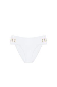 Viny jewelled openwork bikini bottoms - White