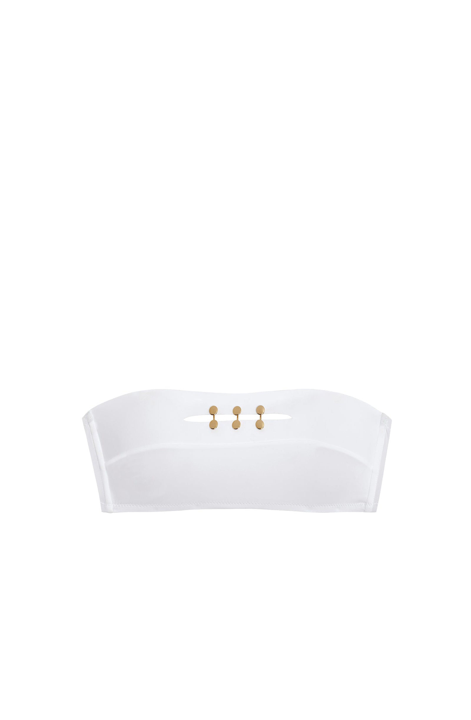 Wave jewelled bandeau bikini top - White
