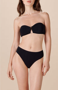 Despe bandeau towelling bikini top - Black