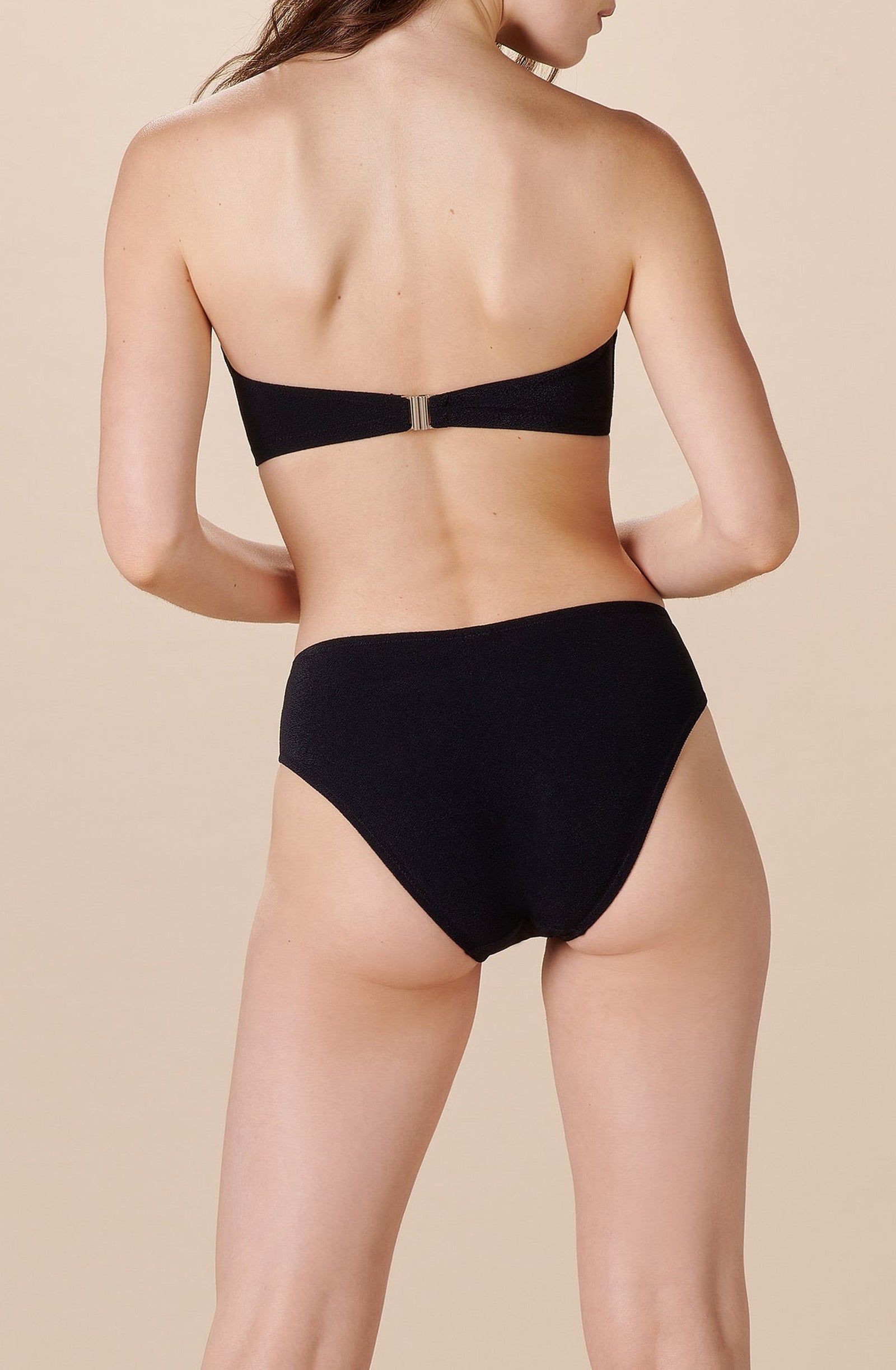 Despe bandeau towelling bikini top - Black