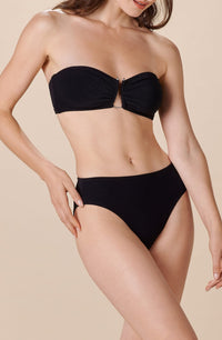 Despe bandeau towelling bikini top - Black