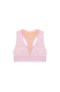 Girly bra in lace - Pink