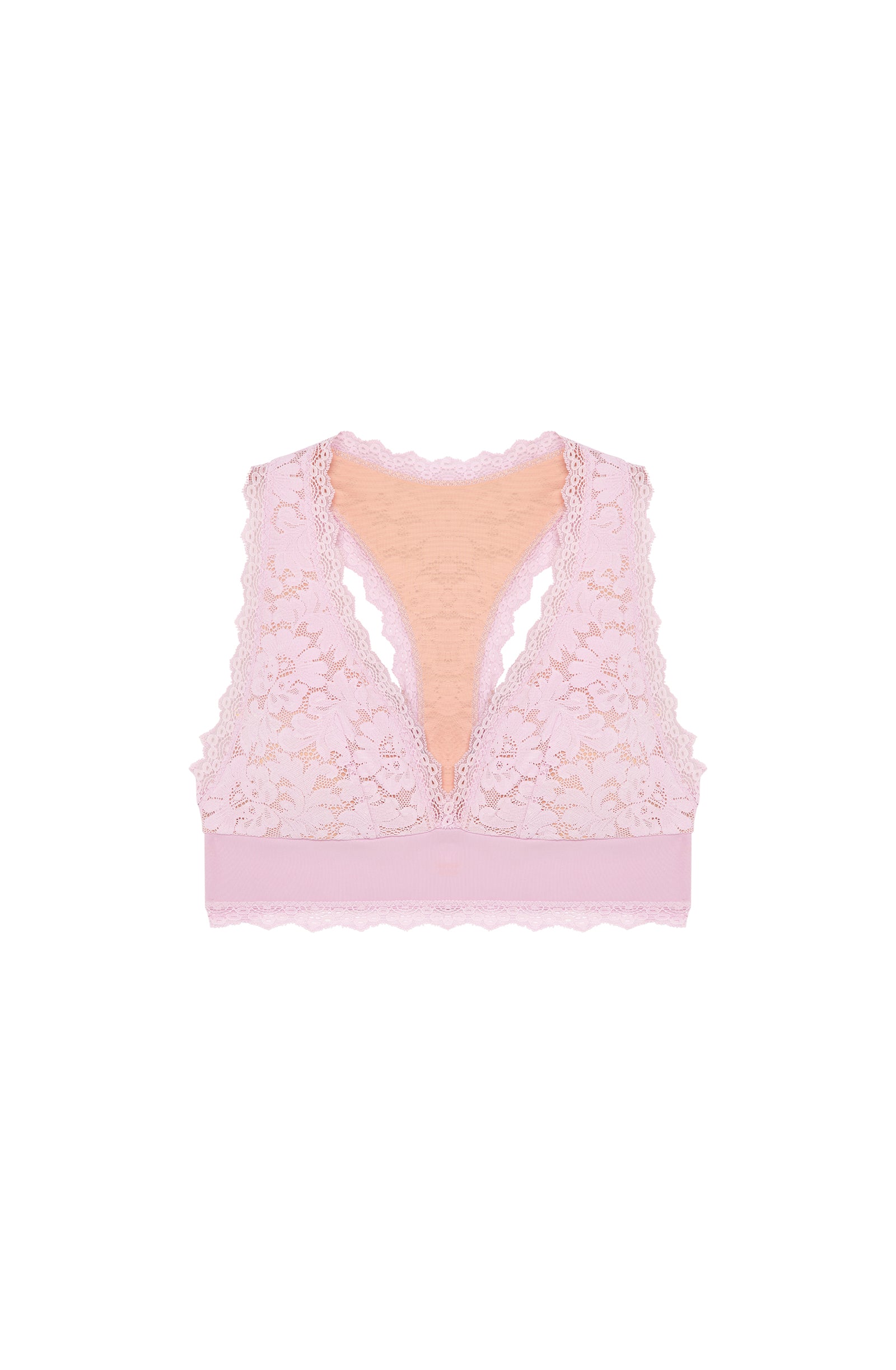 Girly bra in lace - Pink