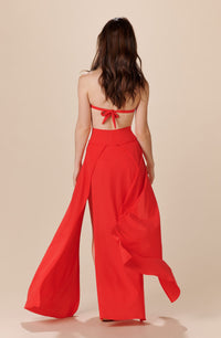 Jupe longue fendue - Rouge