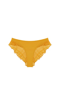 Alala ruffled thong bikini bottom - Ochre