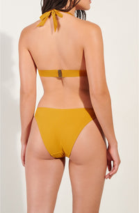 Haut de bikini triangle à bijoux Anea - Ocre