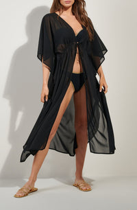 Kimono long Azora - Noir