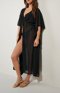 Kimono long Azora - Noir