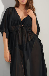 Kimono long Azora - Noir