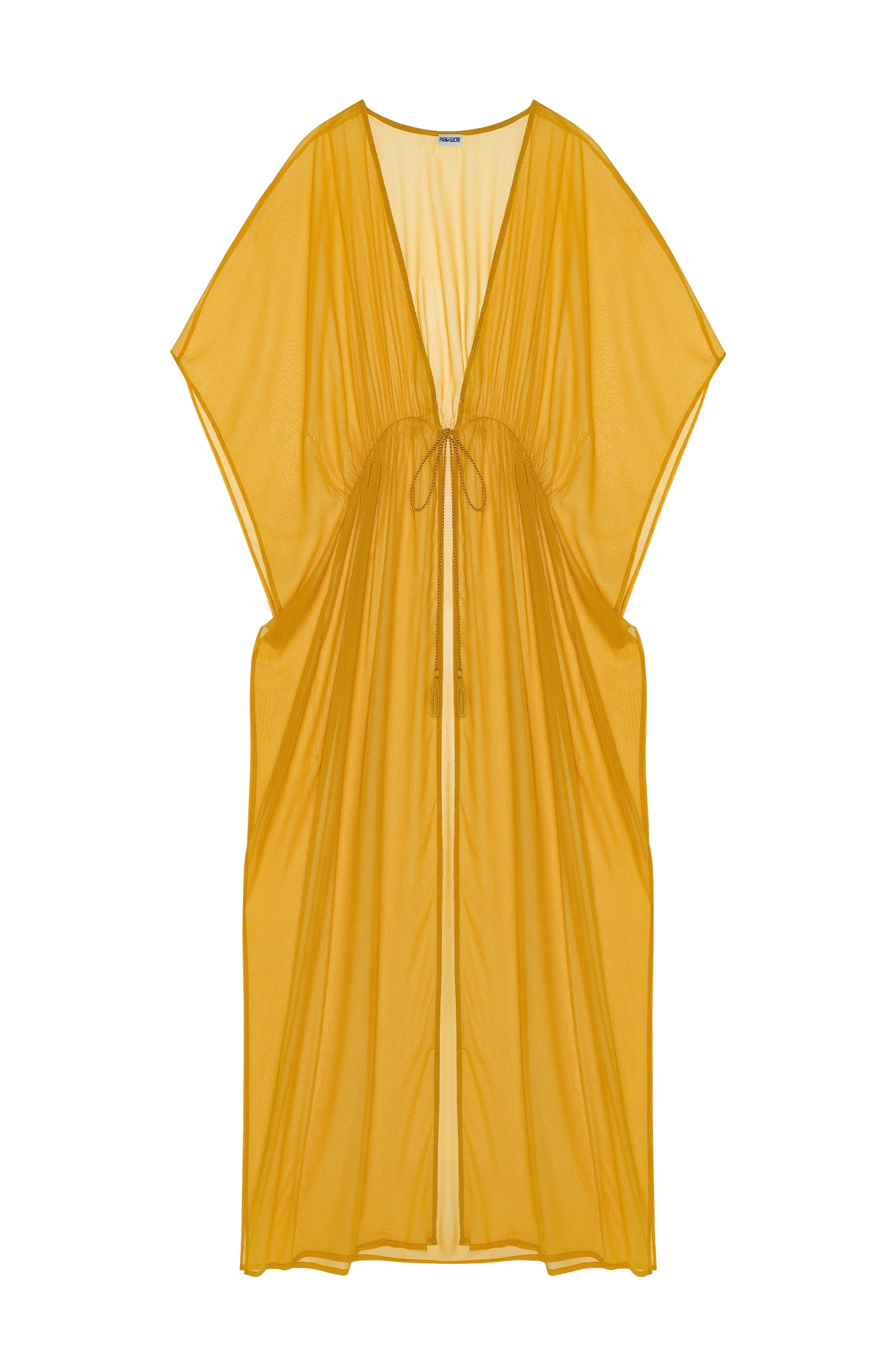 Robe longue fendue sur les côtés - Ocre