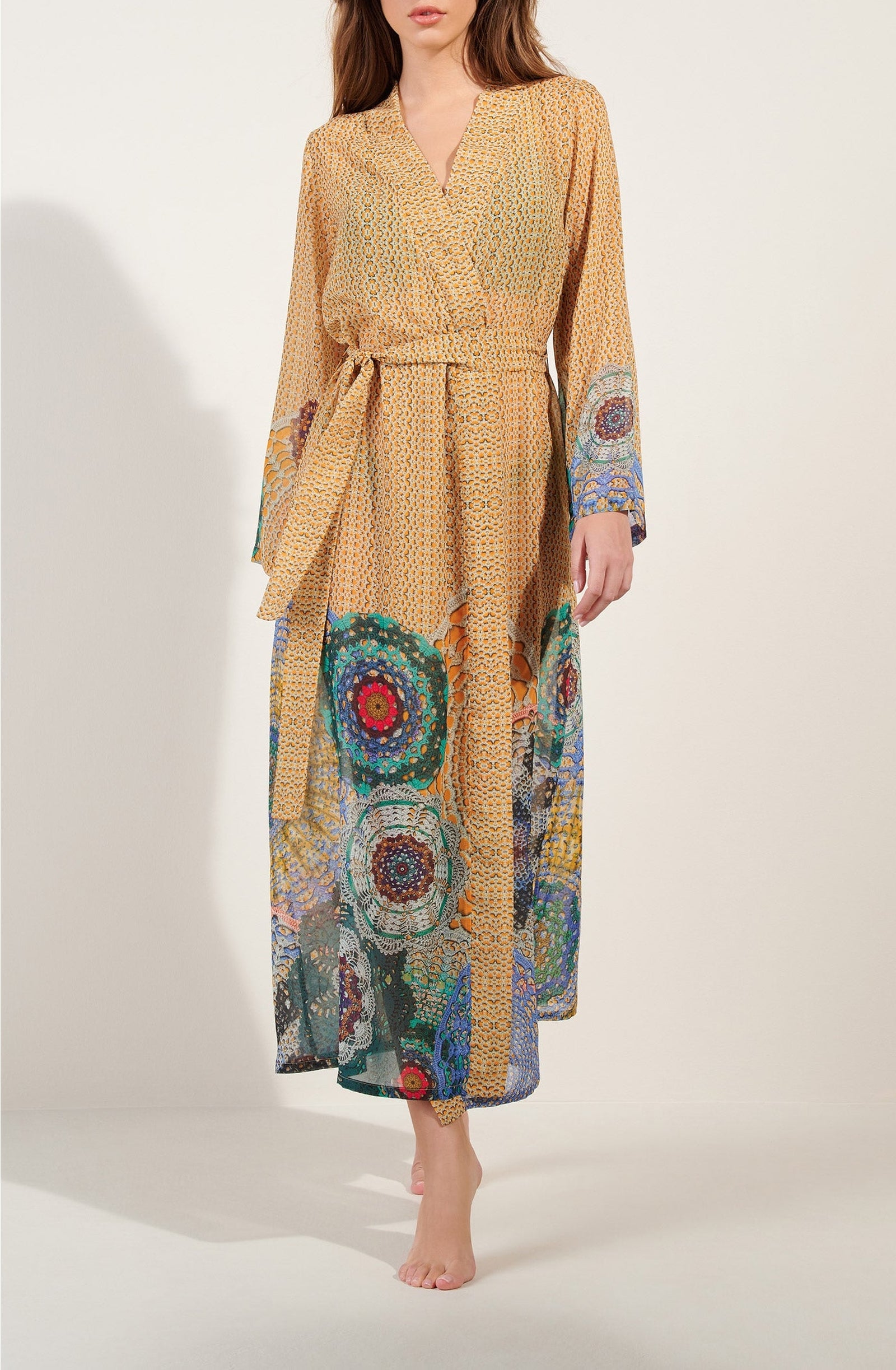 Kimono long ample Caissy en voile - Gipsy