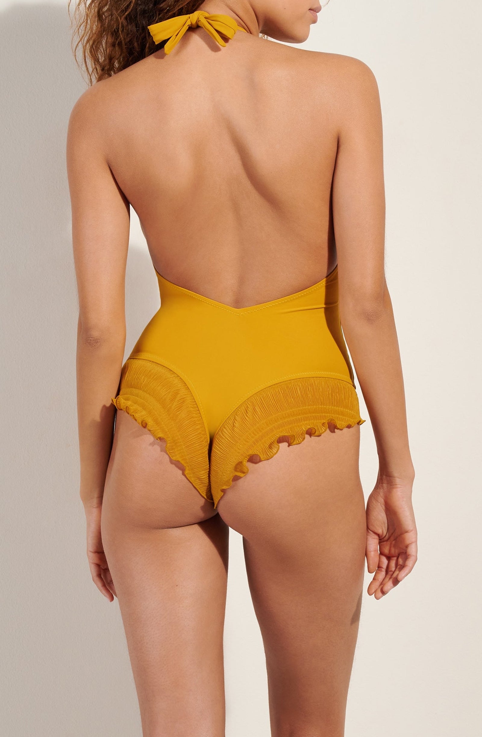 Caylane one-piece swimming costume - Ochre
