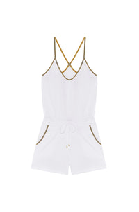 Charline halter-neck playsuit - White