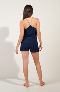 Combi-short Charline côtelé avec lurex - Marine