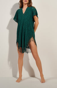 Jesse fringed lace tunic - Bamboo