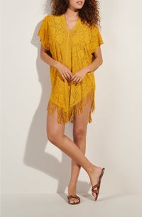 Robe Jesse en dentelle - Ocre