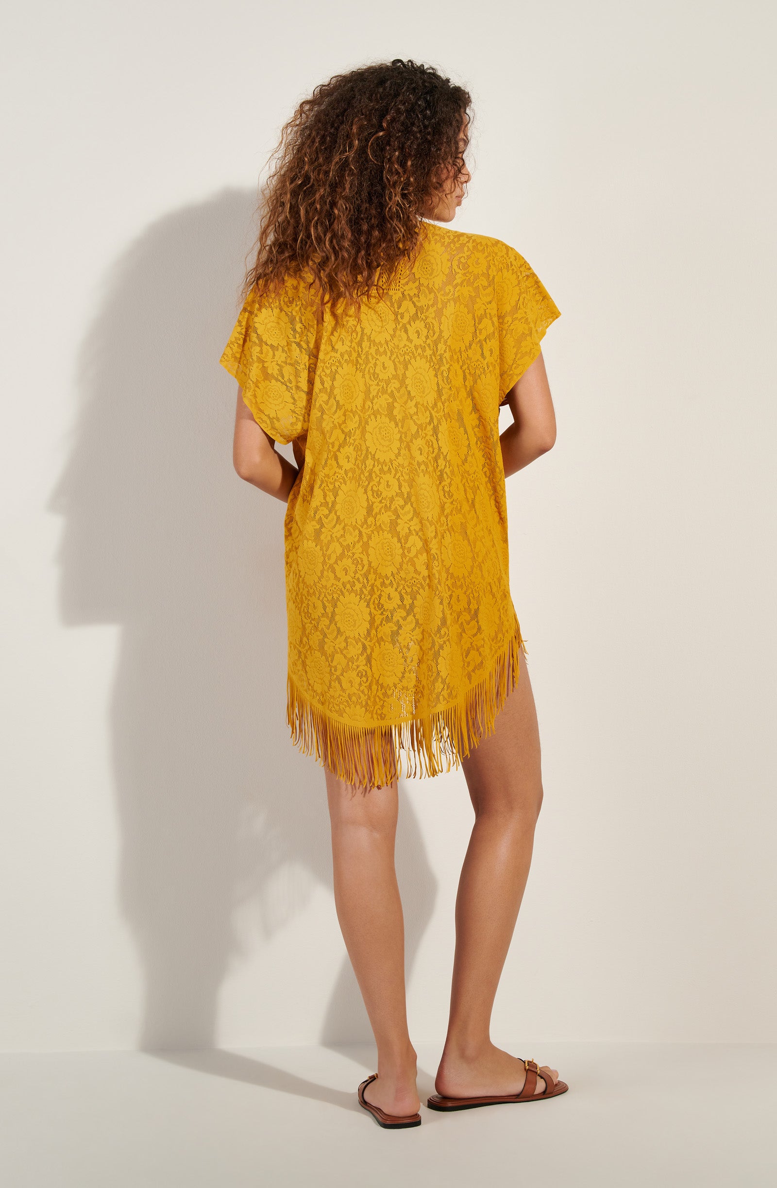 Robe Jesse en dentelle - Ocre