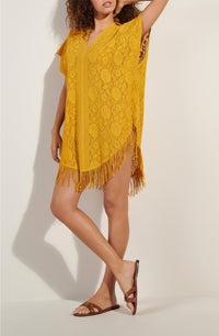 Robe Jesse en dentelle - Ocre