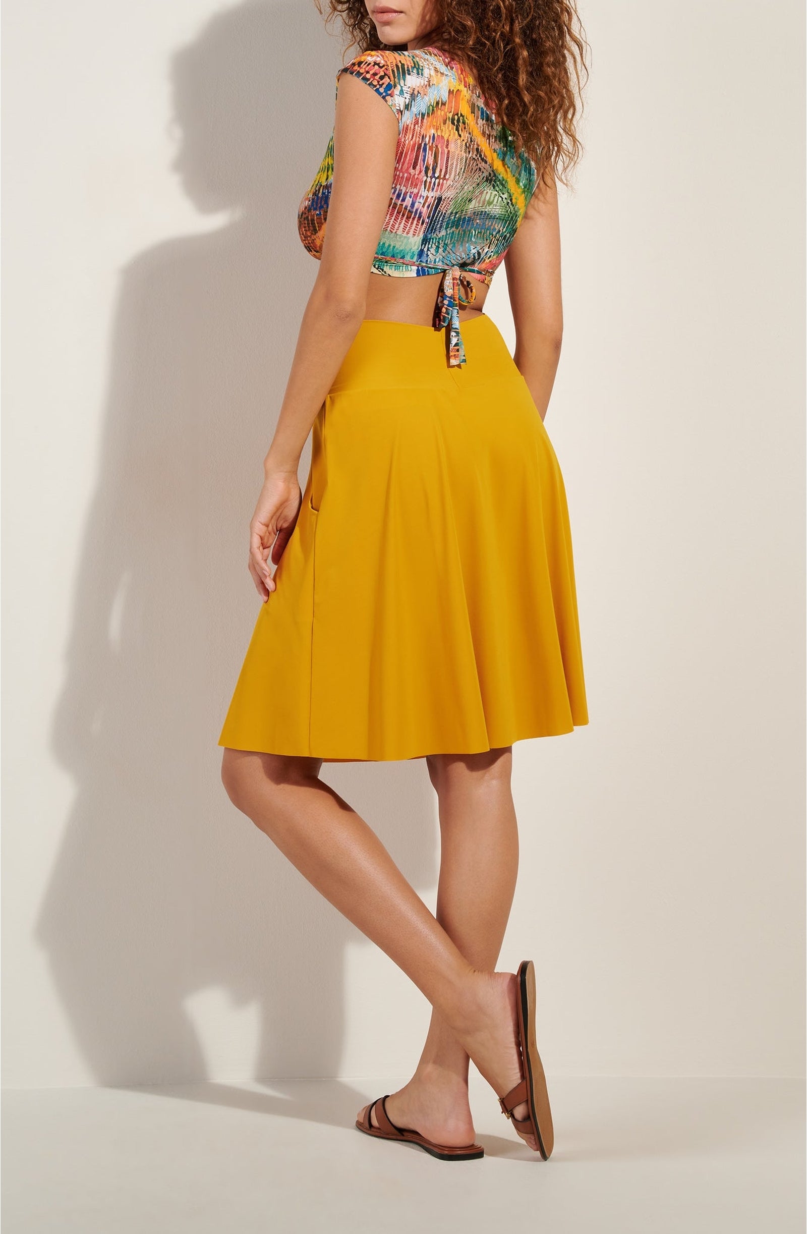 Jupe mi-longue Joely - Ocre