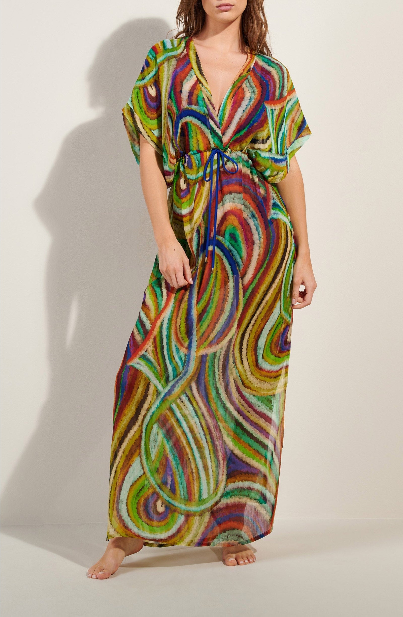 Robe longue à manches amples Norie - Multicolore