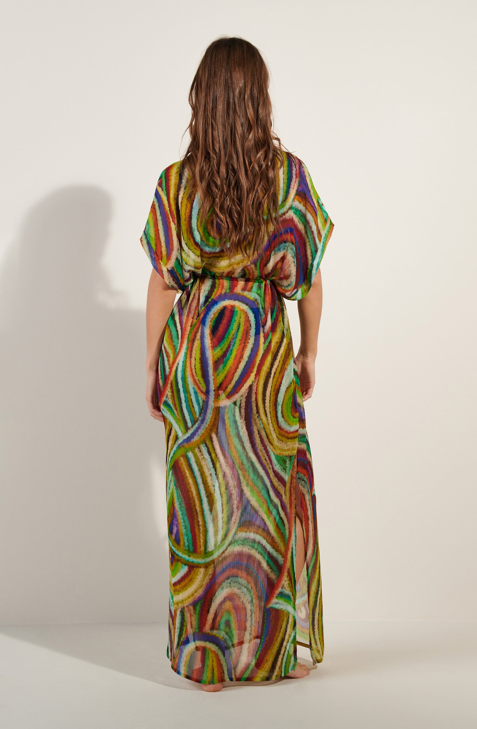 Robe longue à manches amples Norie - Multicolore