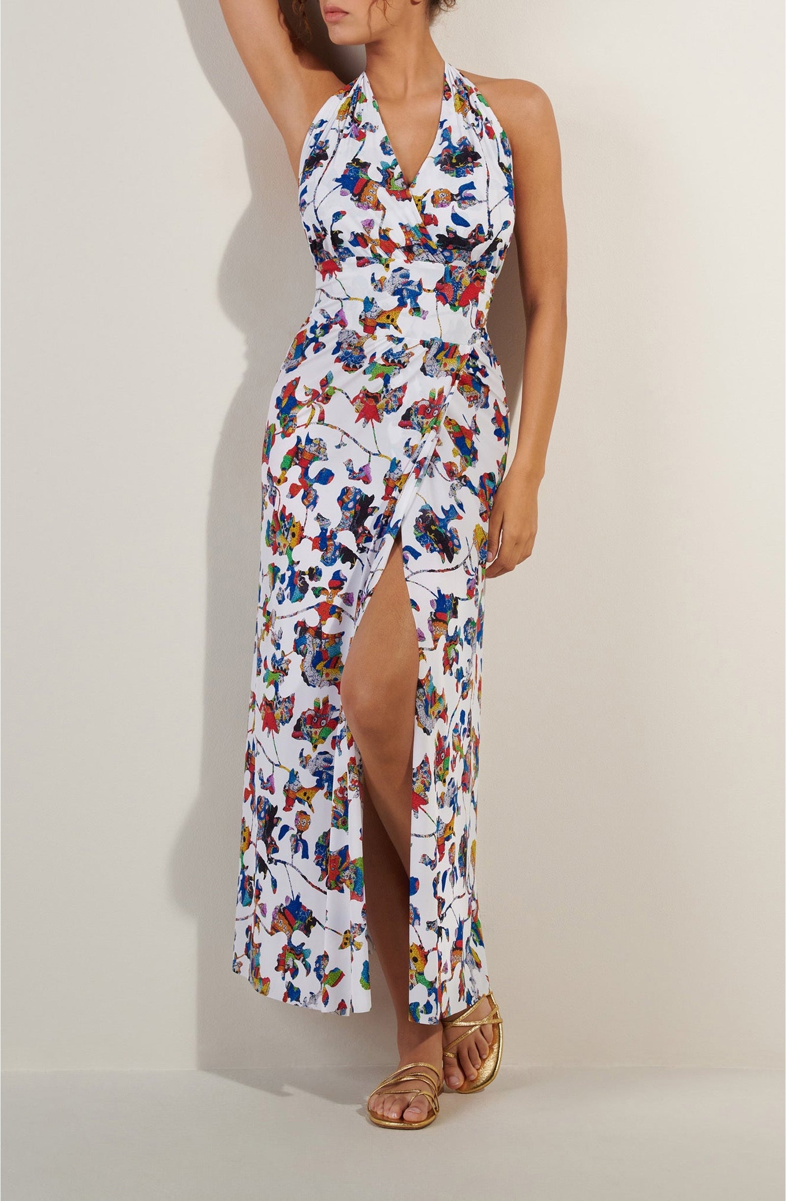 Longue robe portefeuille dos nu Rona - Wonderland