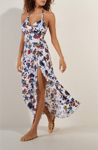 Longue robe portefeuille dos nu Rona - Wonderland
