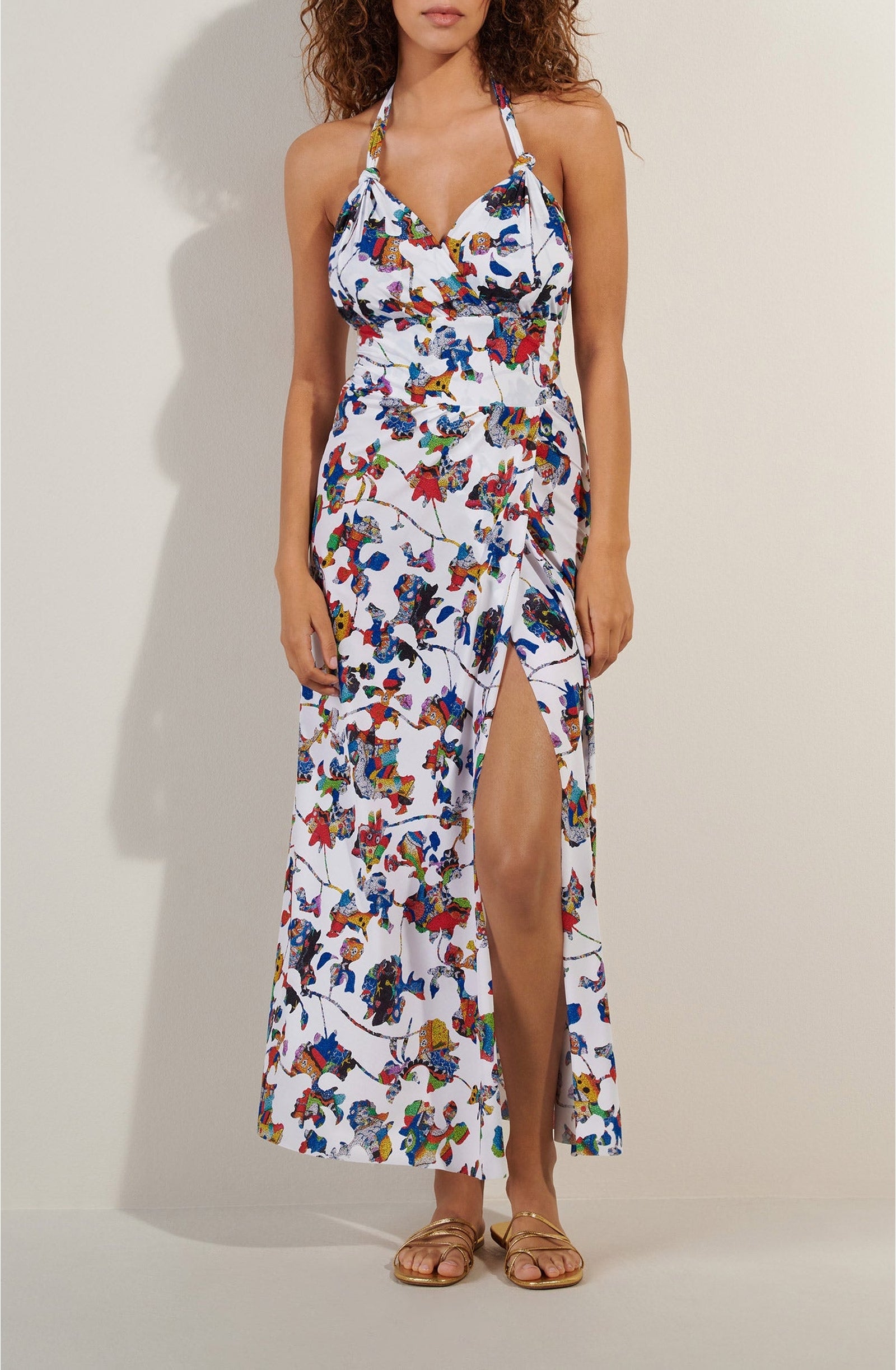 Longue robe portefeuille dos nu Rona - Wonderland