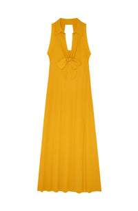 Robe longue à dos ouvert Rova - Ocre