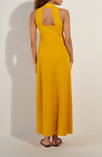 Robe longue à dos ouvert Rova - Ocre