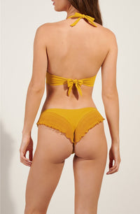 Sary ruffled one-piece bikini top - Ochre