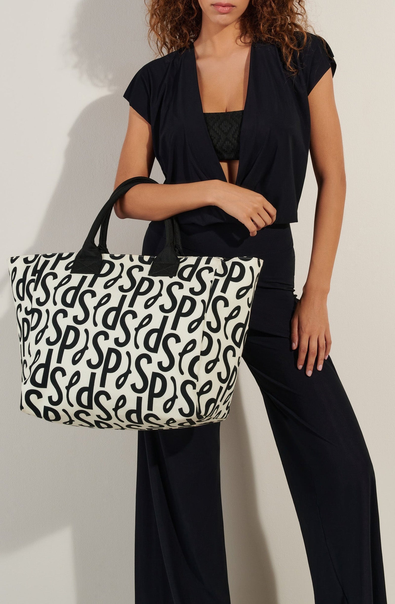 Large printed Syclos tote bag - One-of-a-kind