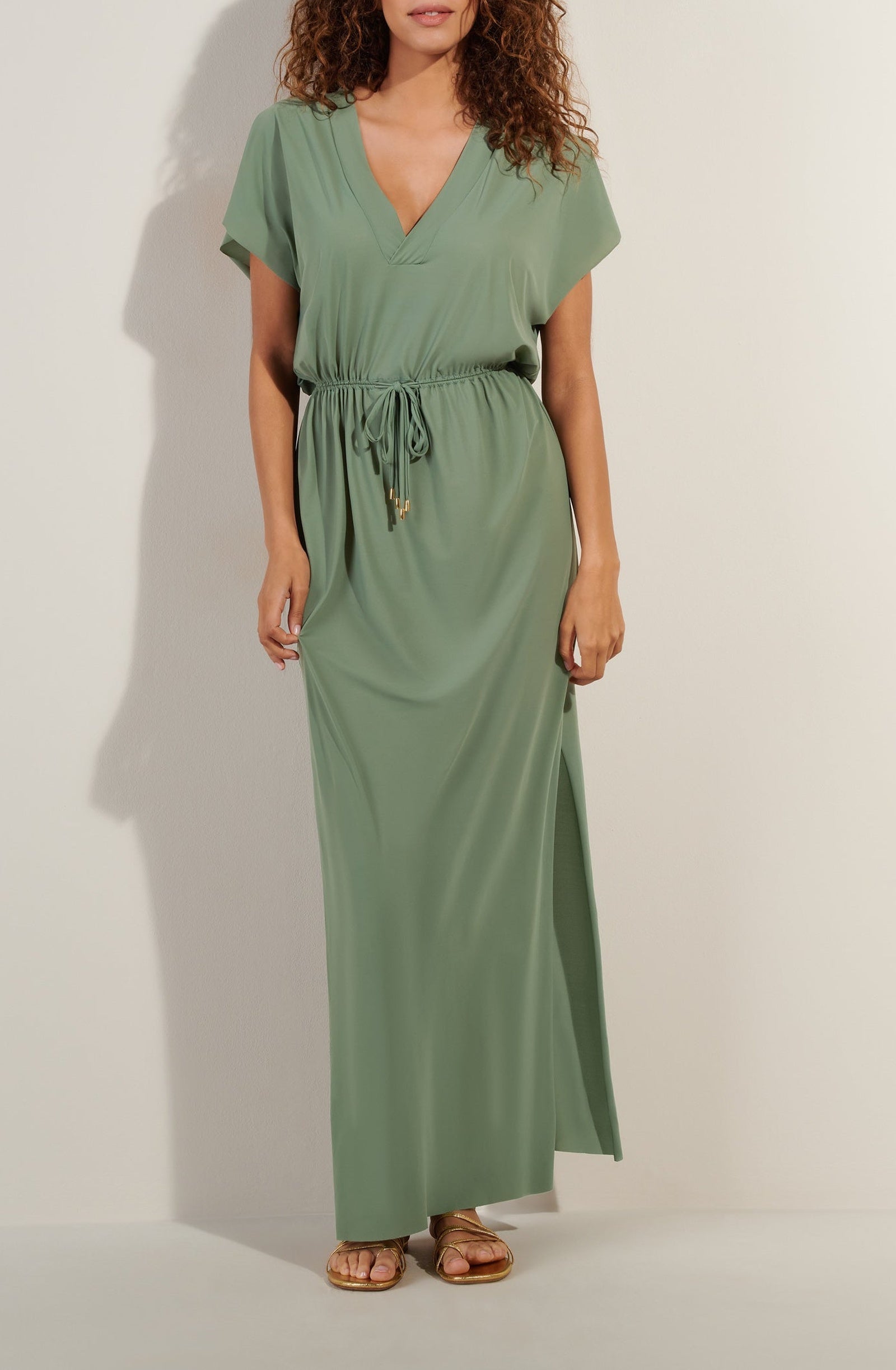 Robe longue Taya - Amande