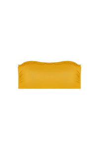 Haut de bikini bandeau à volant Valli - Ocre
