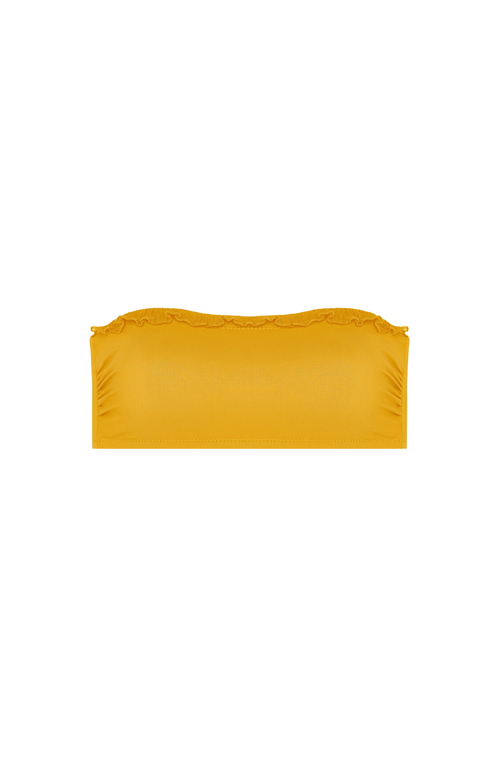 Haut de bikini bandeau à volant Valli - Ocre