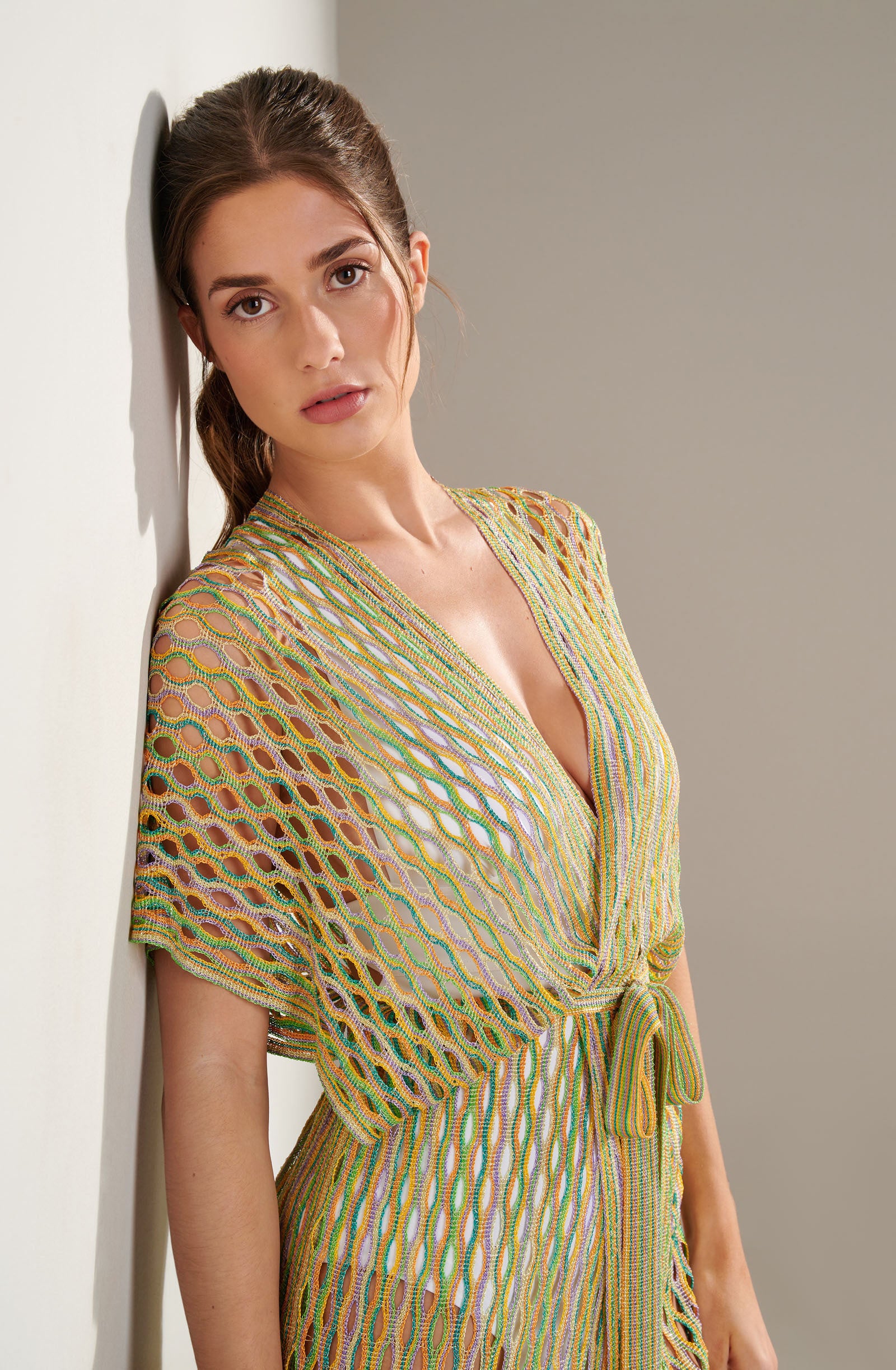 Kimono Velia ceinturé - Multicolore