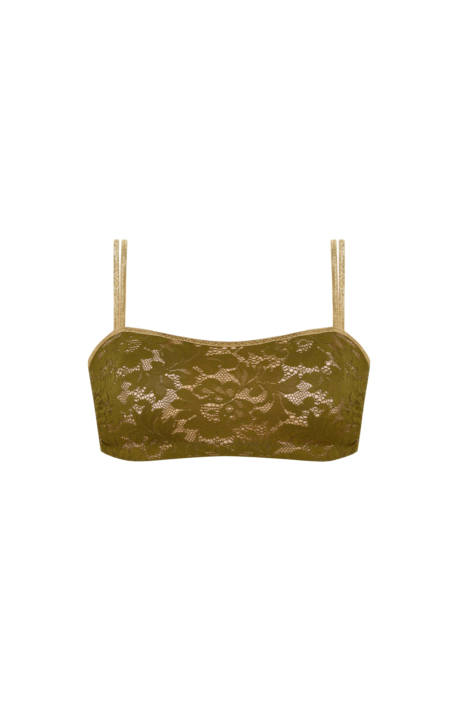 Soutien-gorge bandeau Alya en dentelle - Bronze
