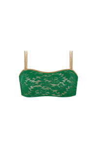 Soutien-gorge bandeau Alya en dentelle - Jade
