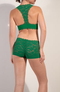 High-waisted lace Bobby shorts - Jade