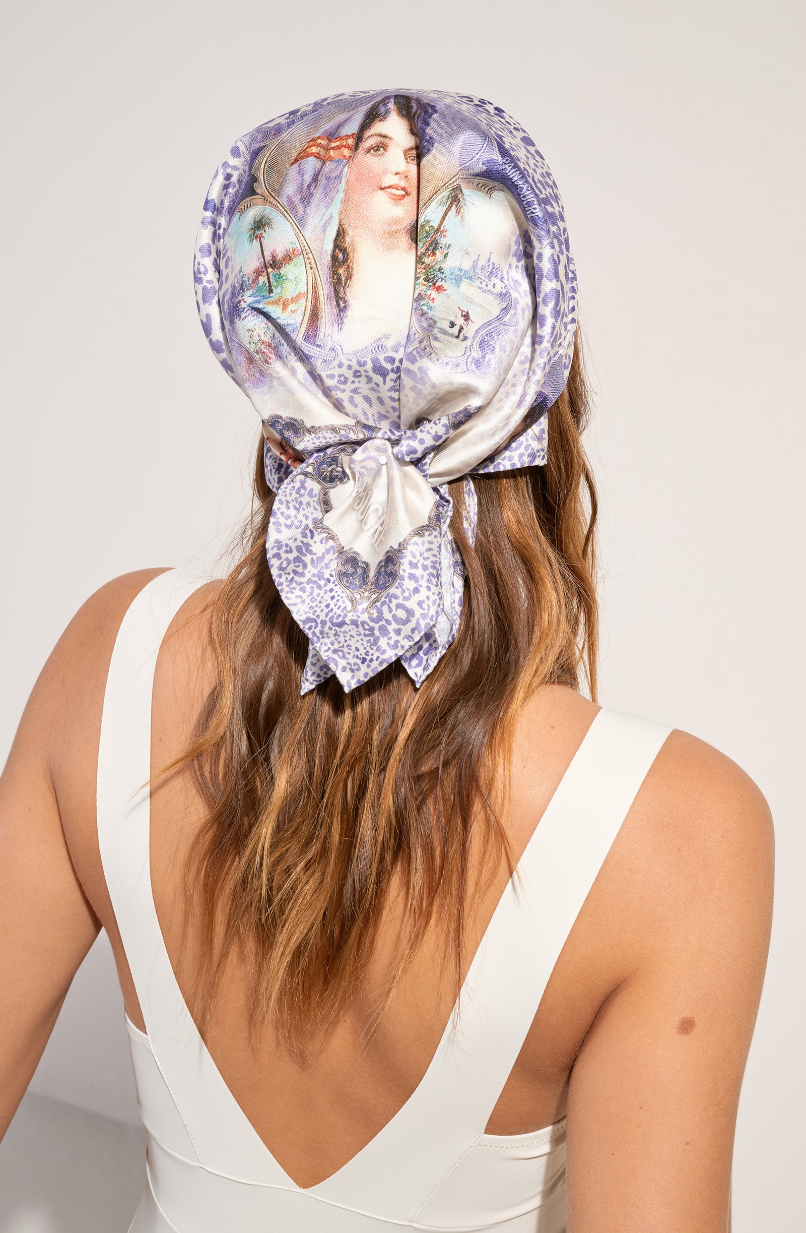 Foulard Flo imprimé en satin - Unique