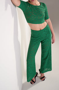 Top court Kalliope dos nu en dentelle - Jade