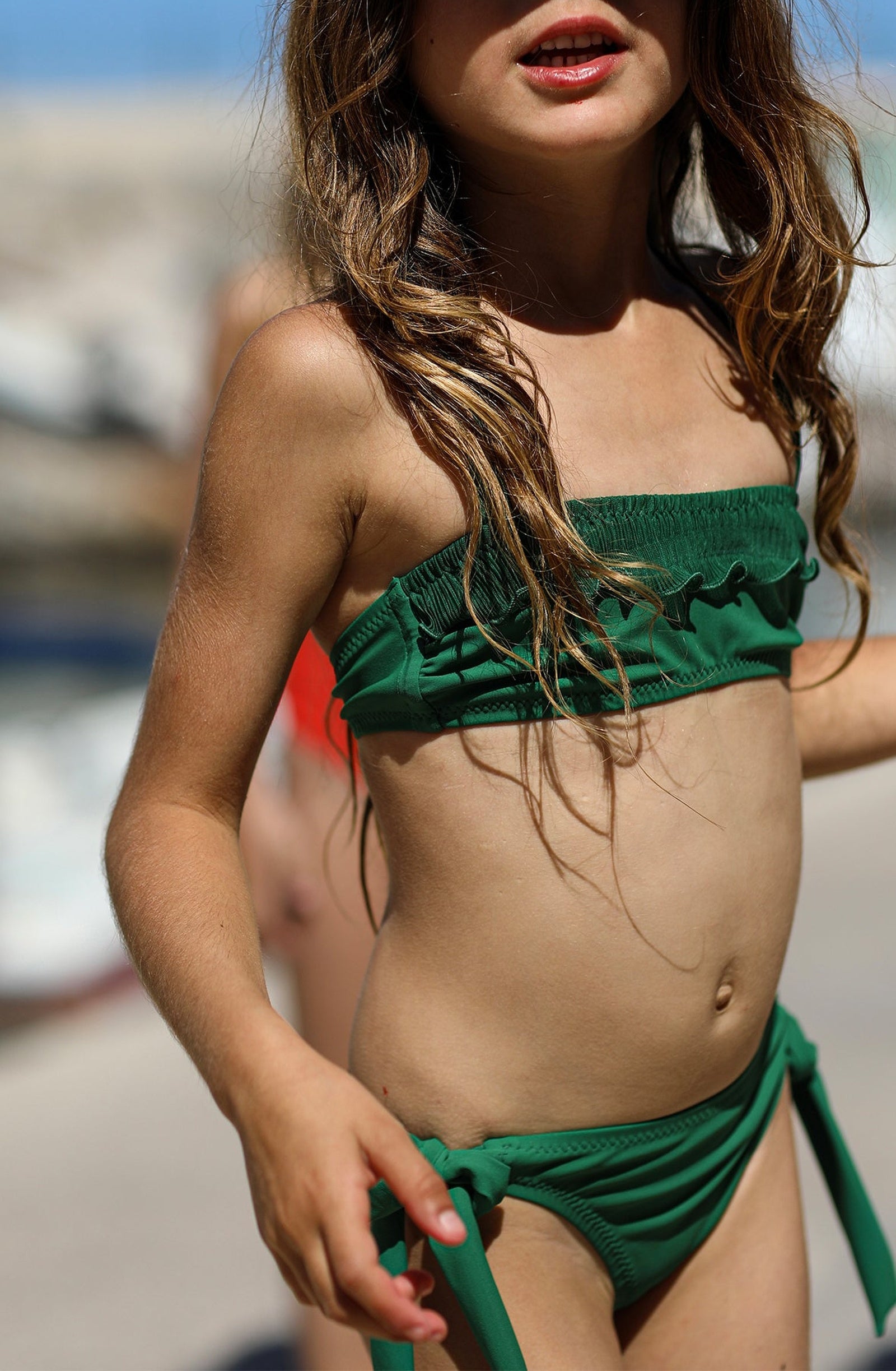 Maillot deux pièces bandeau Louna Enfant - Jade