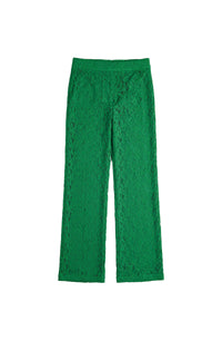 Pantalon droit Paco en dentelle - Jade