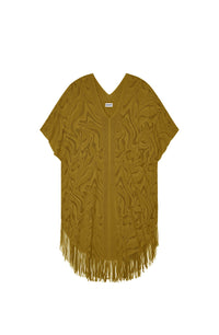 Poncho Pery à franges - Bronze