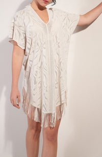 Pery fringed poncho - Jade