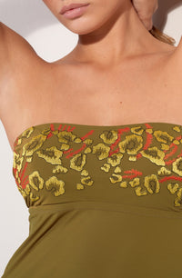 Reine Strapless Dress - Bronze
